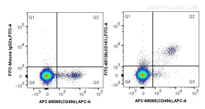 FC experiment of mouse splenocytes using FITC-65138