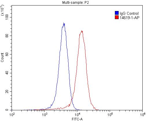 Flow cytometry (FC) experiment of SH-SY5Y cells using NMUR1 Polyclonal antibody (14619-1-AP)