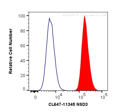 Flow cytometry (FC) experiment of HeLa cells using CoraLite® Plus 647-conjugated NSD3 Polyclonal anti (CL647-11345)