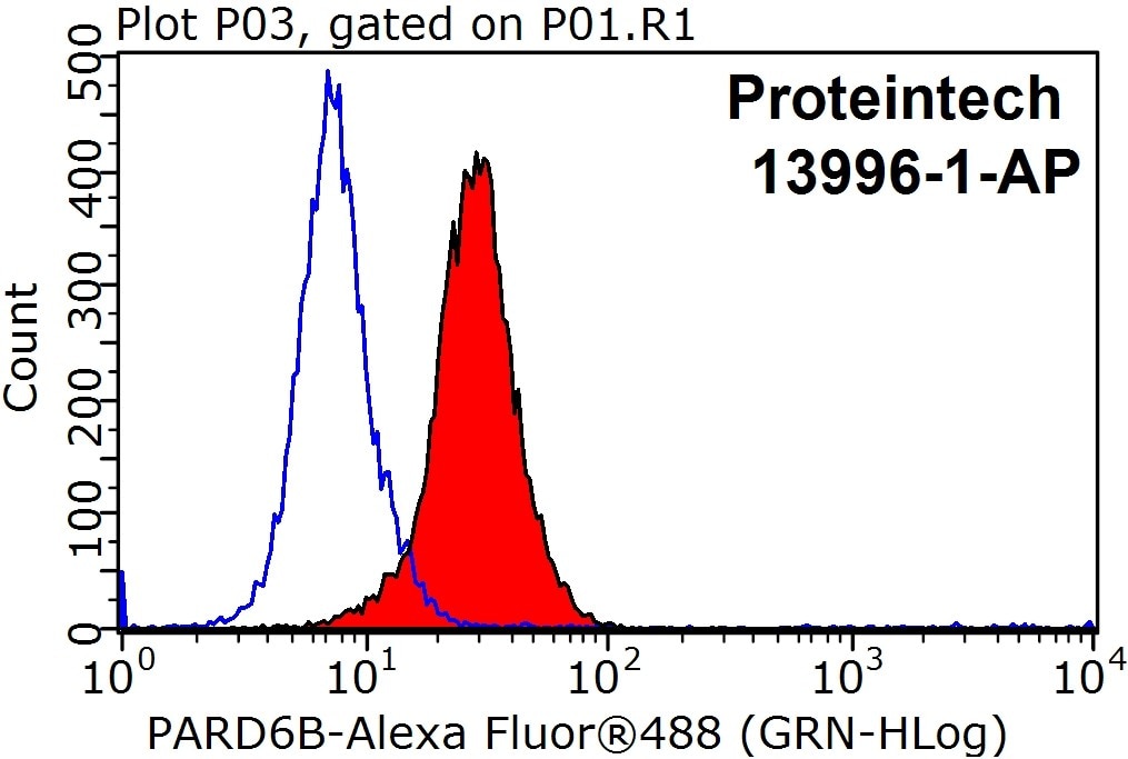 Flow cytometry (FC) experiment of HepG2 cells using PARD6B Polyclonal antibody (13996-1-AP)