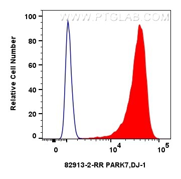 Flow cytometry (FC) experiment of HeLa cells using PARK7/DJ-1 Recombinant antibody (82913-2-RR)