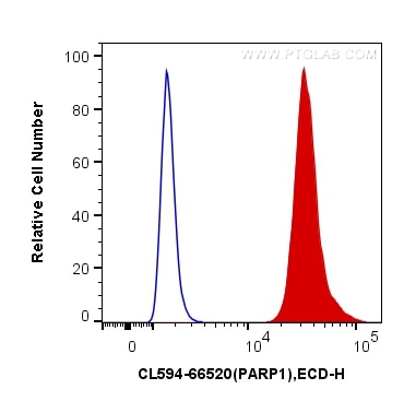 Flow cytometry (FC) experiment of HeLa cells using CoraLite®594-conjugated PARP1 Monoclonal antibody (CL594-66520)