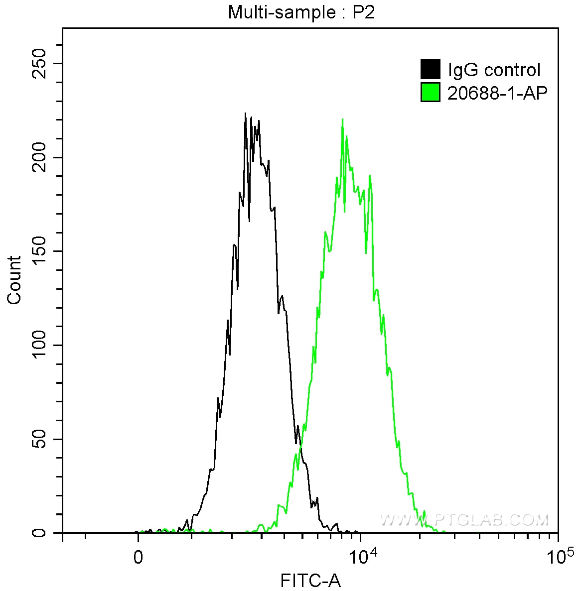Flow cytometry (FC) experiment of HeLa cells using PAWR Polyclonal antibody (20688-1-AP)