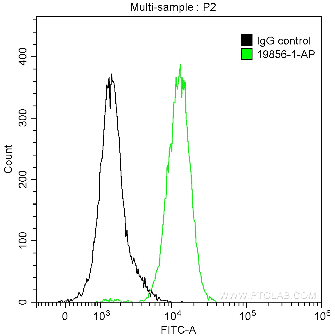 Flow cytometry (FC) experiment of HepG2 cells using PCM1 Polyclonal antibody (19856-1-AP)