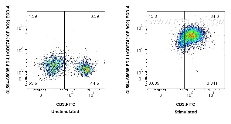 FC experiment of mouse splenocytes using CL594-65685 Flow cytometry (FC) experiment of mouse splenocytes using CoraLite®594 Anti-Mouse PD-L1/CD274 (10F.9G2) Mous (CL594-65685)