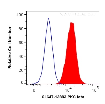 Flow cytometry (FC) experiment of HeLa cells using CoraLite® Plus 647-conjugated PKC Iota Polyclonal  (CL647-13883)
