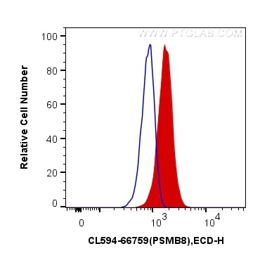 Flow cytometry (FC) experiment of HeLa cells using CoraLite®594-conjugated PSMB8 Monoclonal antibody (CL594-66759)