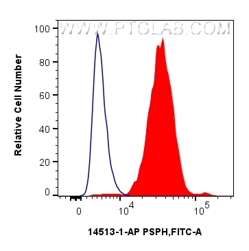 Flow cytometry (FC) experiment of HepG2 cells using PSPH Polyclonal antibody (14513-1-AP)