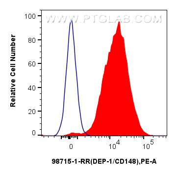 FC experiment of human peripheral blood lymphocytes using 98715-1-RR Flow cytometry (FC) experiment of human peripheral blood lymphocytes using Anti-Human PTPRJ/CD148 Rabbit Recombinant Antibody (98715-1-RR)