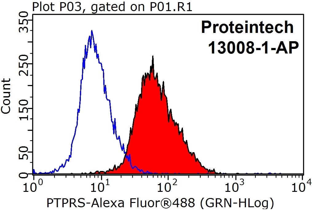 Flow cytometry (FC) experiment of HeLa cells using PTPRS Polyclonal antibody (13008-1-AP)