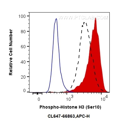 Flow cytometry (FC) experiment of HeLa cells using CoraLite® Plus 647-conjugated Phospho-Histone H3 ( (CL647-66863)