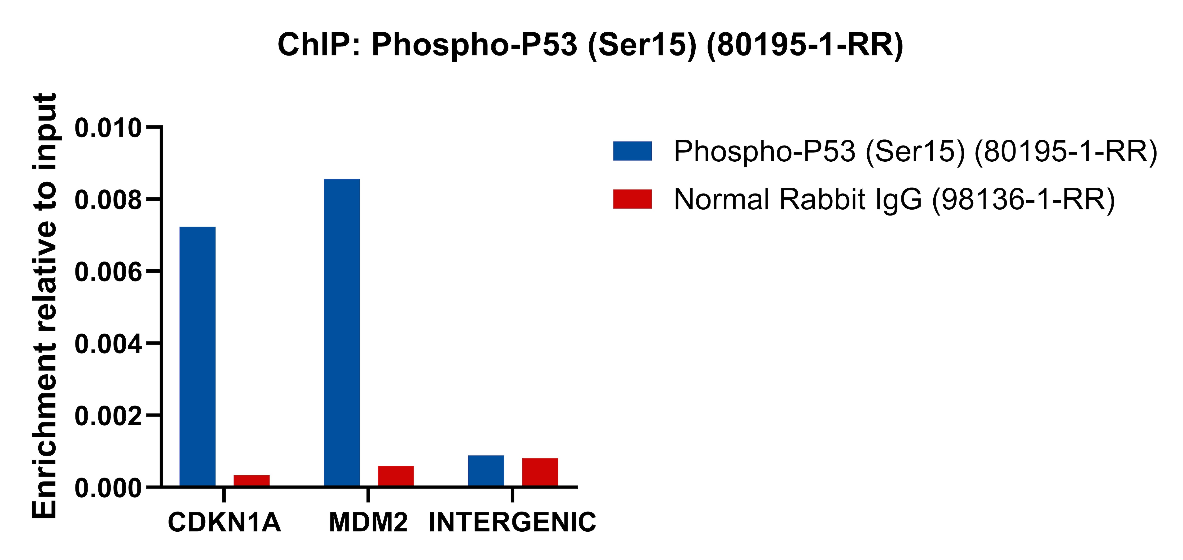 ChIP experiment of HCT 116 cells using Phospho-P53 (Ser15) Recombinant antibody (80195-1-RR)