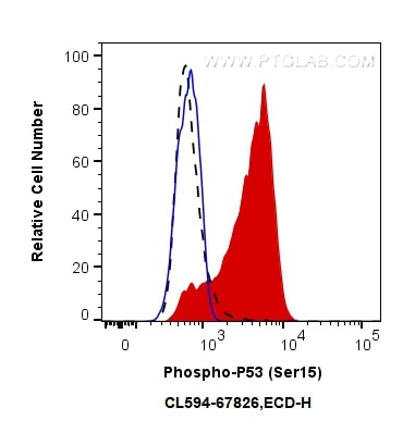 Flow cytometry (FC) experiment of HT-29 cells using CoraLite®594-conjugated Phospho-P53 (Ser15) Monocl (CL594-67826)