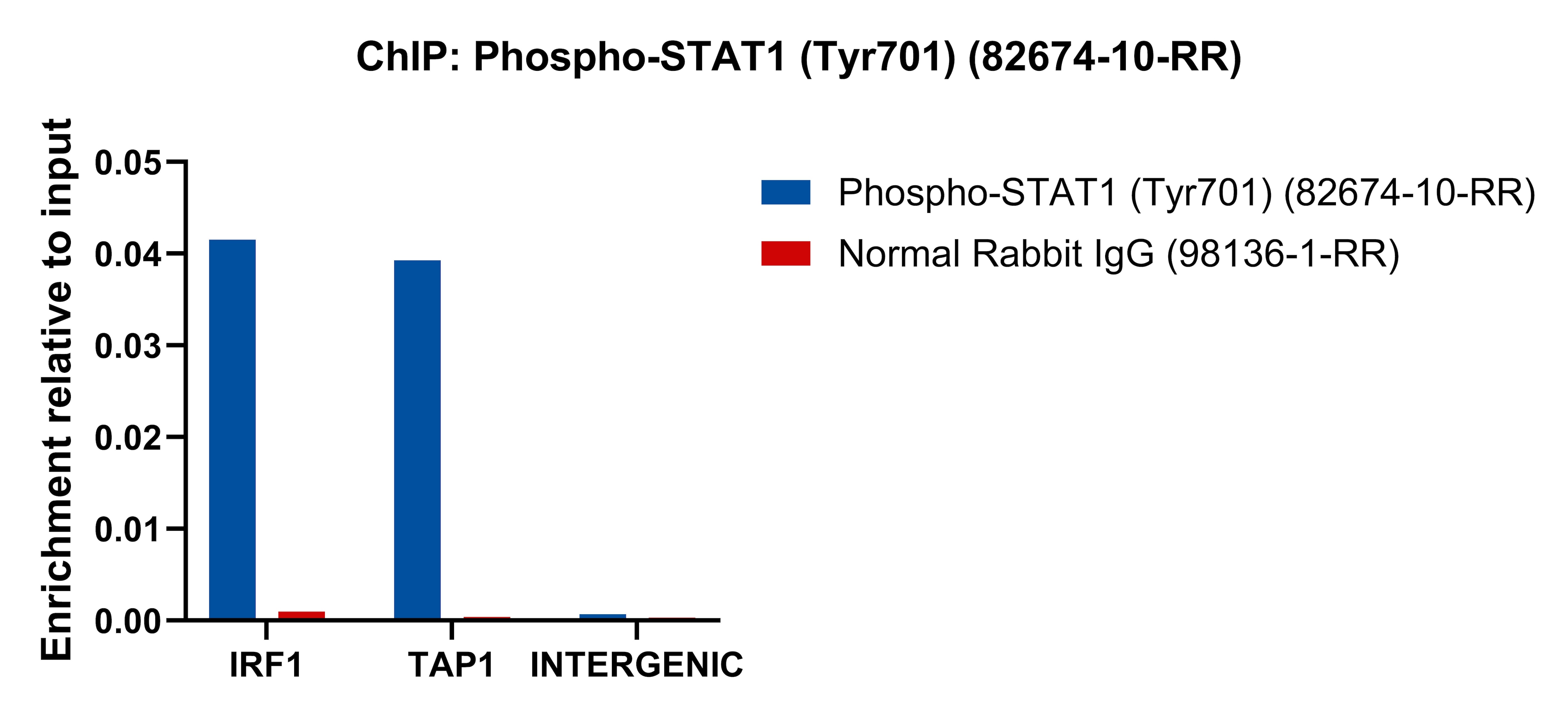 ChIP experiment of HT-1080 cells using Phospho-STAT1 (Tyr701) Recombinant antibody (82674-10-RR)