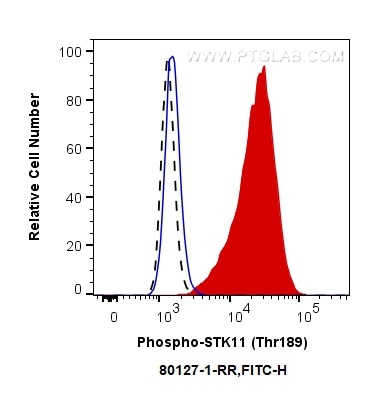 Flow cytometry (FC) experiment of PC-3 cells using Phospho-STK11/LKB1 (Thr189) Recombinant antibody (80127-1-RR)