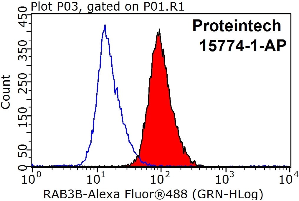 Flow cytometry (FC) experiment of HepG2 cells using RAB3B/C Polyclonal antibody (15774-1-AP)