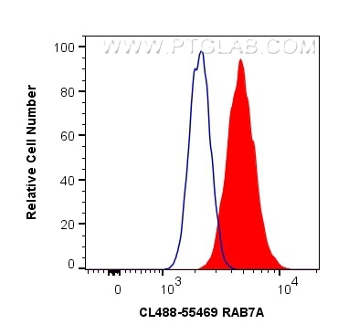 Flow cytometry (FC) experiment of A431 cells using CoraLite® Plus 488-conjugated RAB7A Polyclonal ant (CL488-55469)