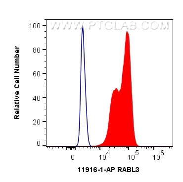 Flow cytometry (FC) experiment of HEK-293 cells using RABL3 Polyclonal antibody (11916-1-AP)