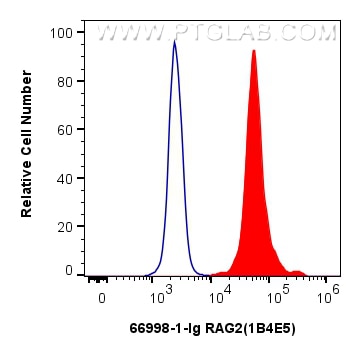 Flow cytometry (FC) experiment of HepG2 cells using RAG2 Monoclonal antibody (66998-1-Ig)