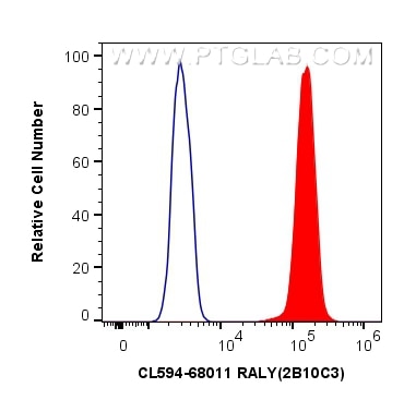 Flow cytometry (FC) experiment of A431 cells using CoraLite®594-conjugated RALY Monoclonal antibody (CL594-68011)