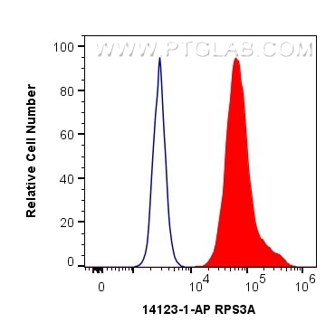 Flow cytometry (FC) experiment of HepG2 cells using RPS3A Polyclonal antibody (14123-1-AP)