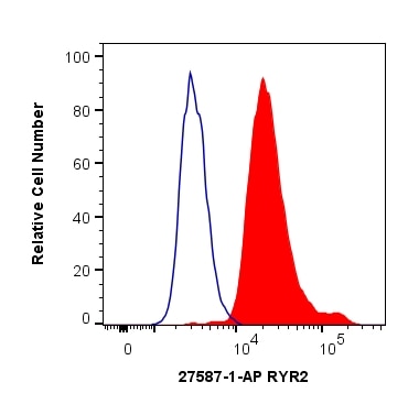 Flow cytometry (FC) experiment of HEK-293T cells using RYR2 Polyclonal antibody (27587-1-AP)