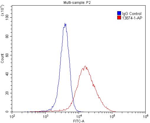 Flow cytometry (FC) experiment of SH-SY5Y cells using S1PR5/EDG8 Polyclonal antibody (13874-1-AP)