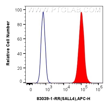 Flow cytometry (FC) experiment of NCCIT cells using SALL4 Recombinant antibody (83039-1-RR)