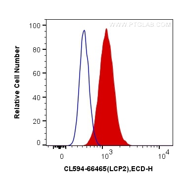 Flow cytometry (FC) experiment of Jurkat cells using CoraLite®594-conjugated SLP76 Monoclonal antibody (CL594-66465)
