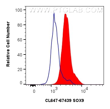Flow cytometry (FC) experiment of HeLa cells using CoraLite® Plus 647-conjugated SOX9 Monoclonal anti (CL647-67439)