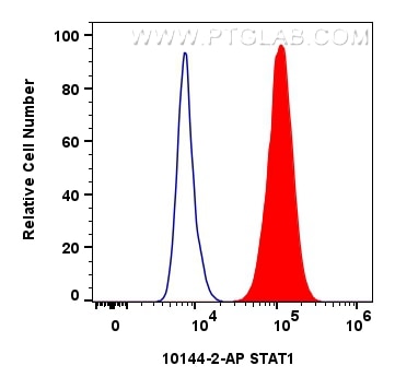 Flow cytometry (FC) experiment of MCF-7 cells using human STAT1 Polyclonal antibody (10144-2-AP)