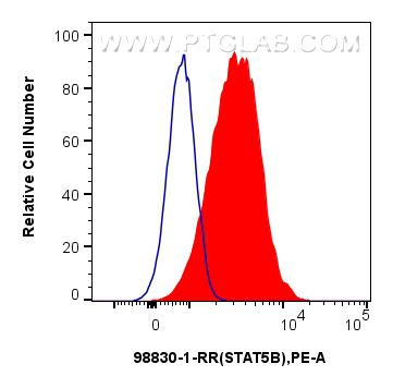 FC experiment of Jurkat using 98830-1-RR Flow cytometry (FC) experiment of Jurkat cells using Anti-Human STAT5B Rabbit Recombinant Antibody (98830-1-RR)