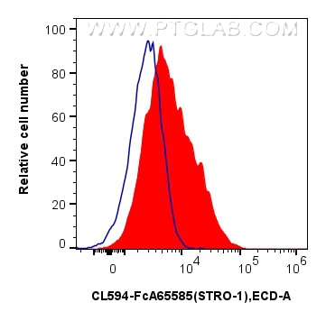 FC experiment of Human Bone marrow mesenchymal stromal cells using CL594-FcA65585 Flow cytometry (FC) experiment of Human Bone marrow mesenchymal stromal cells using FcZero-rAb® CoraLite® Plus 594 Anti-Human STRO-1 ( (CL594-FcA65585)