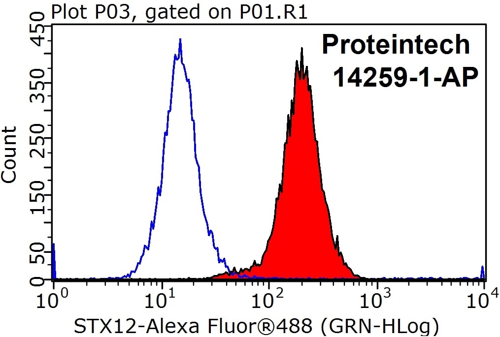 Flow cytometry (FC) experiment of HepG2 cells using Syntaxin 12 Polyclonal antibody (14259-1-AP)