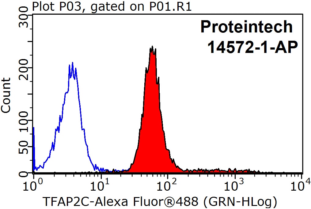 Flow cytometry (FC) experiment of MCF-7 cells using TFAP2C Polyclonal antibody (14572-1-AP)