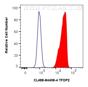 Flow cytometry (FC) experiment of A431 cells using CoraLite® Plus 488-conjugated TFDP2 Recombinant an (CL488-84408-4)