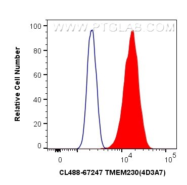 Flow cytometry (FC) experiment of Neuro-2a cells using CoraLite® Plus 488-conjugated TMEM230 Monoclonal a (CL488-67247)