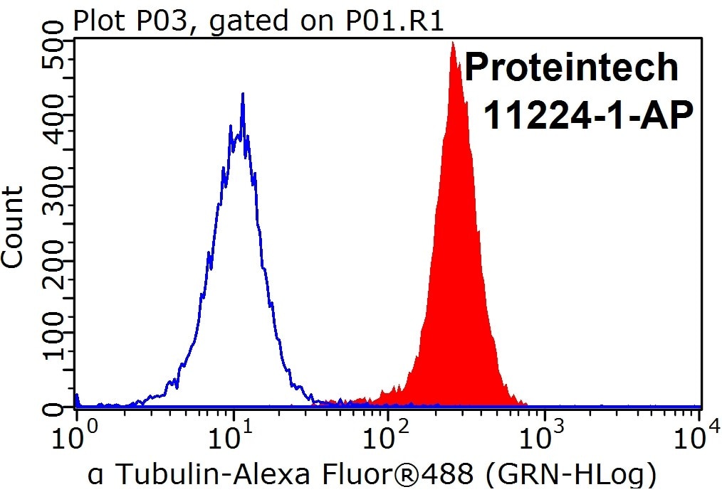 Flow cytometry (FC) experiment of HEK-293 cells using Alpha Tubulin Polyclonal antibody (11224-1-AP)