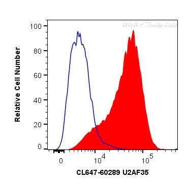 Flow cytometry (FC) experiment of HeLa cells using CoraLite® Plus 647-conjugated U2AF35 Monoclonal an (CL647-60289)
