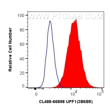 Flow cytometry (FC) experiment of HepG2 cells using CoraLite® Plus 488-conjugated UPF1 Monoclonal anti (CL488-66898)