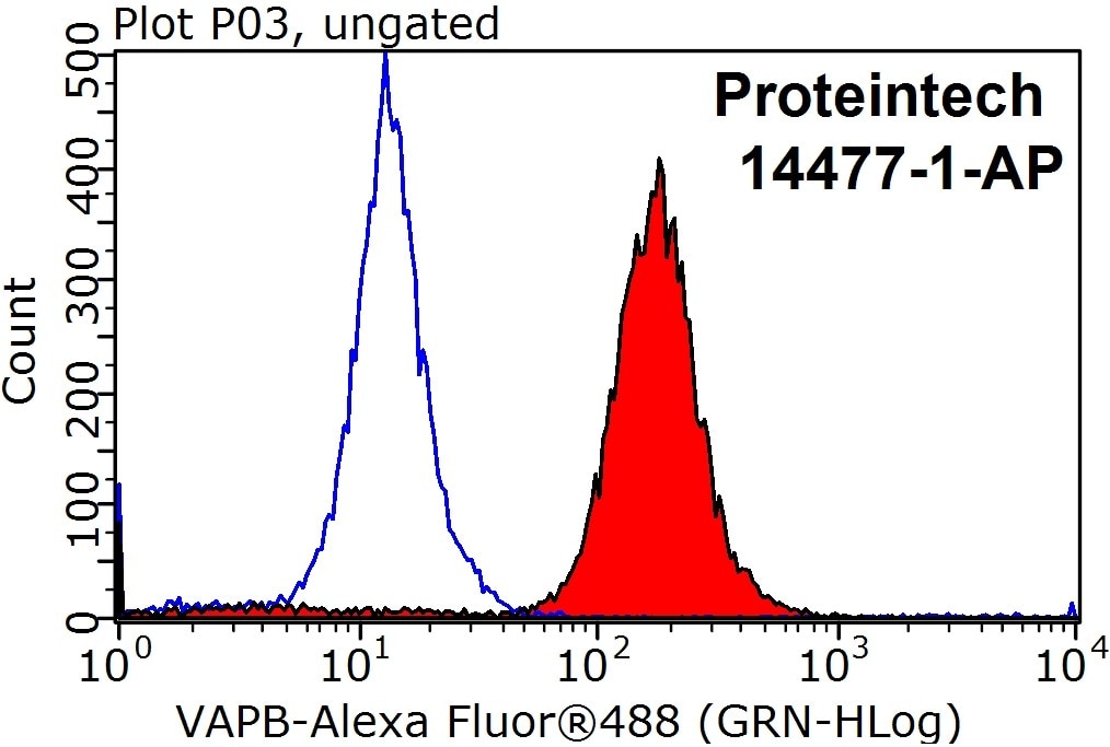 Flow cytometry (FC) experiment of HepG2 cells using VAPB Polyclonal antibody (14477-1-AP)