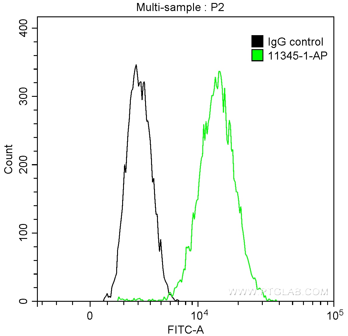 Flow cytometry (FC) experiment of HeLa cells using NSD3 Polyclonal antibody (11345-1-AP)