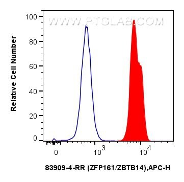 Flow cytometry (FC) experiment of MCF-7 cells using ZFP161 / ZBTB14 Recombinant antibody (83909-4-RR)